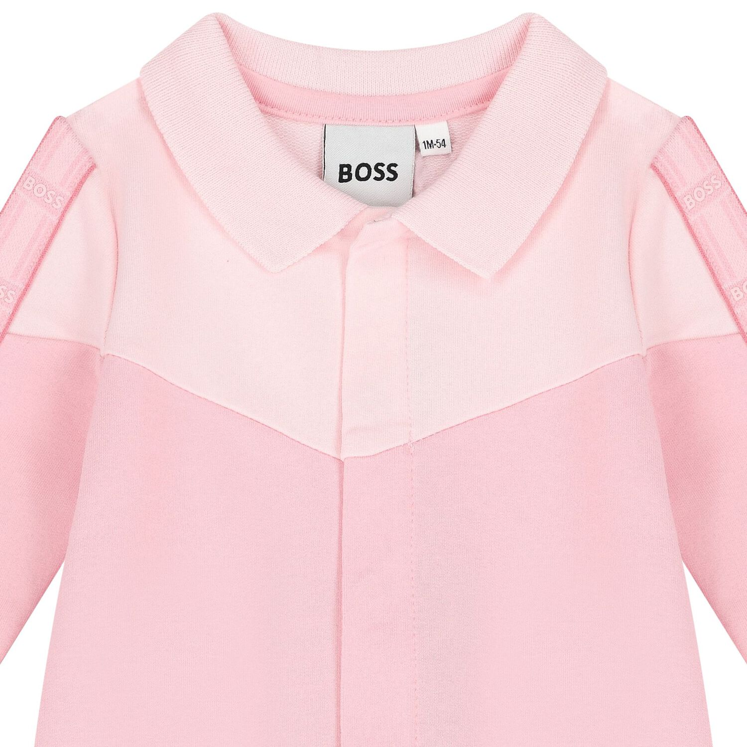 Baby Girls Pink Logo Babygrow, 1, hi-res