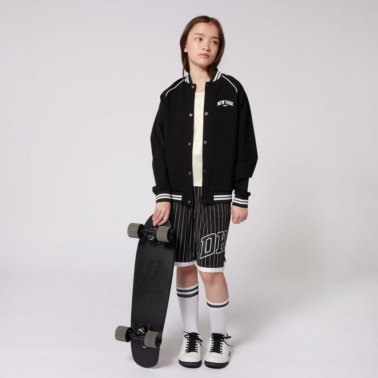 Girls Beige Logo Sleeveless Top, 1, hi-res