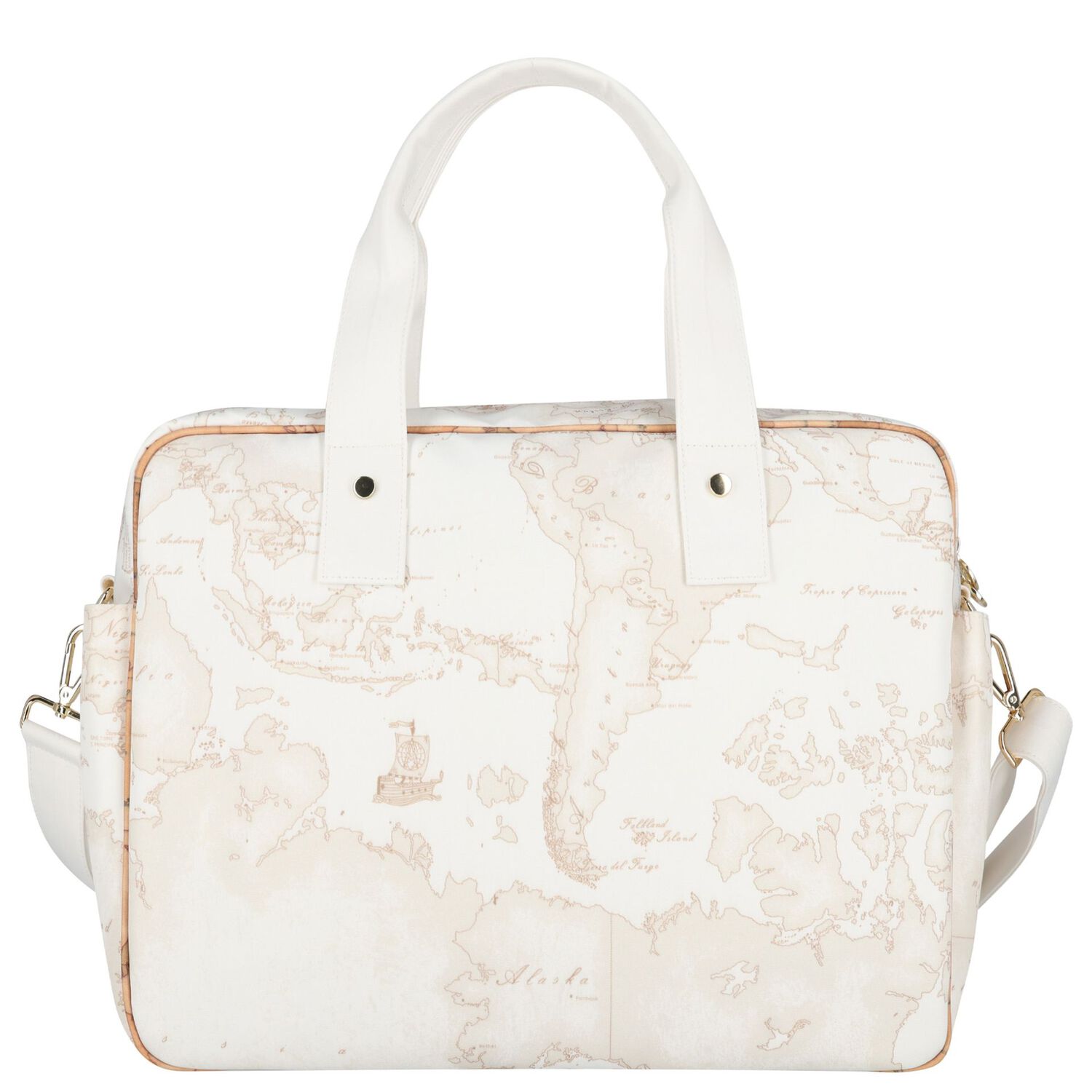 Ivory & Beige Geo Map Baby Changing Bag, 2, hi-res