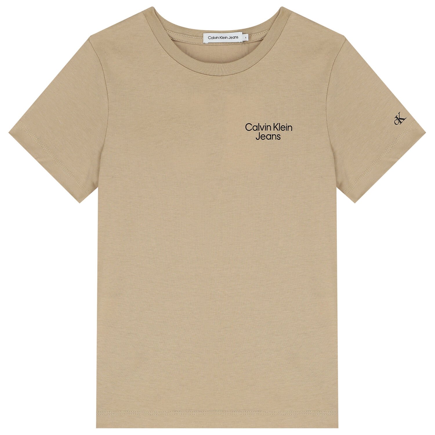 Boys Beige Logo T-Shirt, 5, hi-res