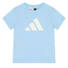 Younger Boys Blue Logo Shorts Set, 1, hi-res