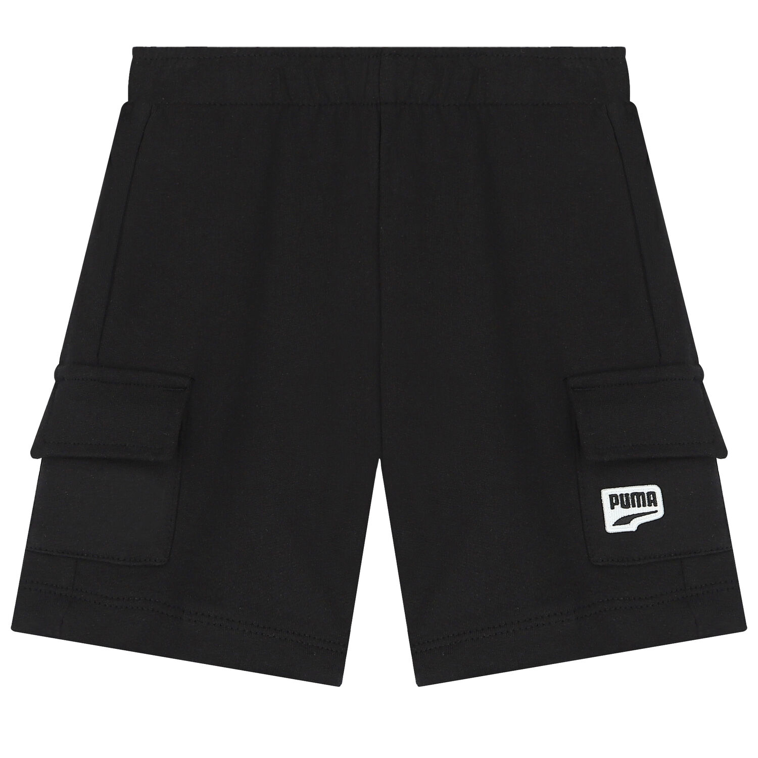 Younger Boys White & Black Logo Shorts Set, 1, hi-res