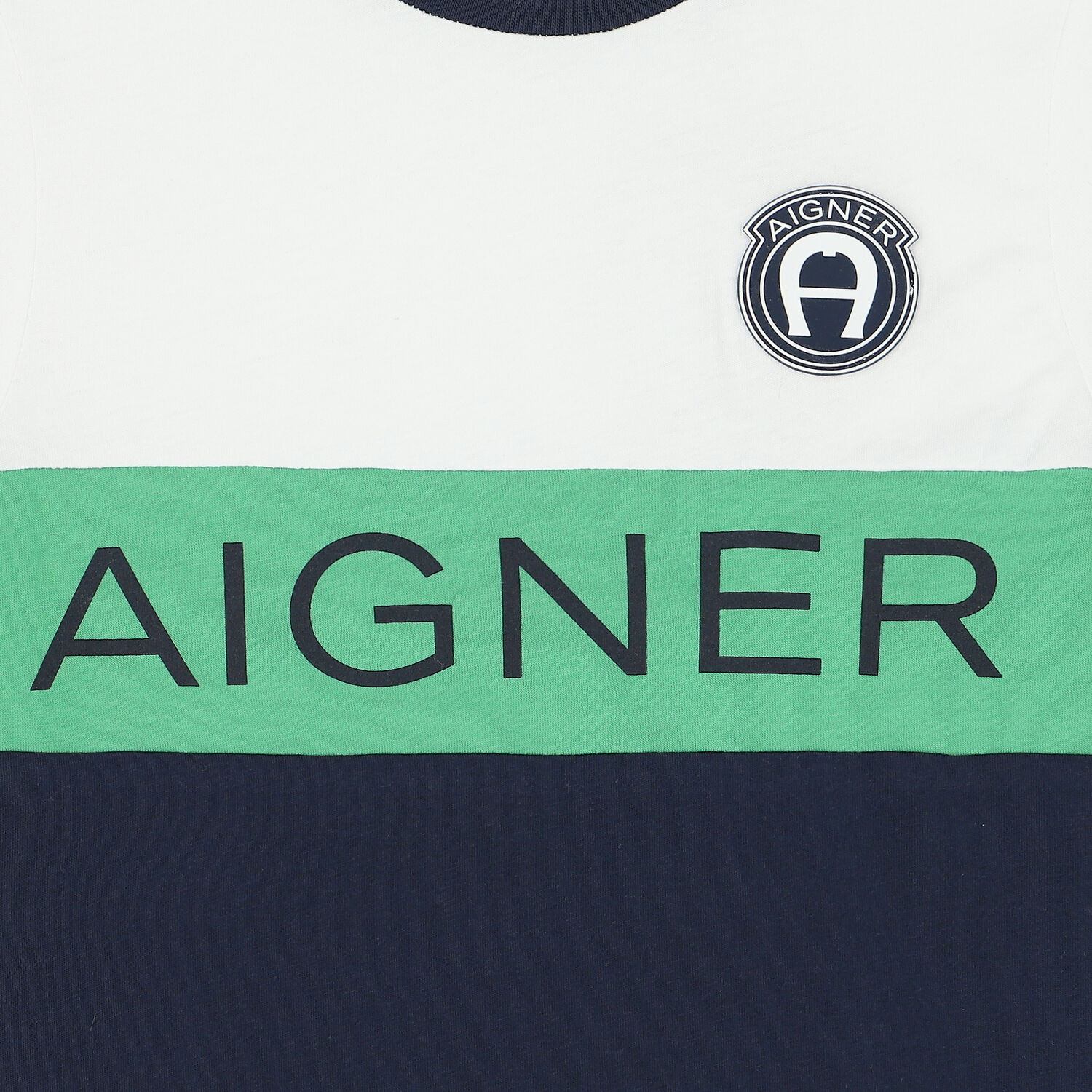 Boys White & Navy Logo T-Shirt, 1, hi-res