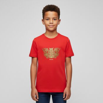 Boys Red Dragon Logo T-Shirt