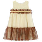Girls Ivory Geo Map Dress, 1, hi-res