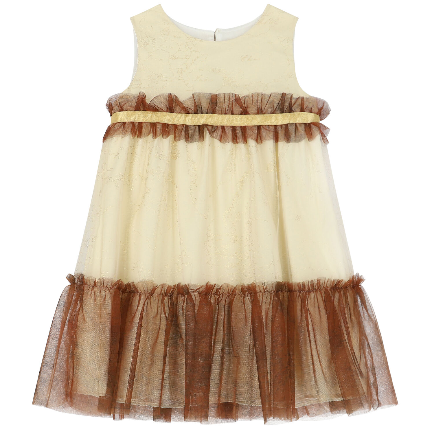 Girls Ivory Geo Map Dress, 1, hi-res