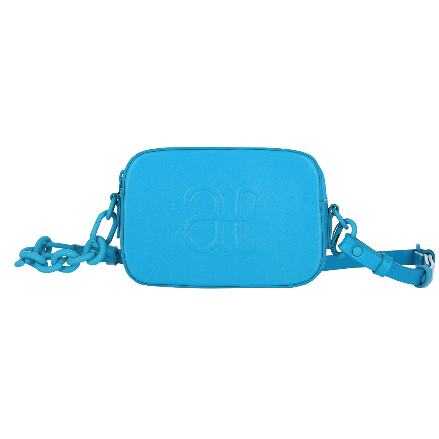 Girls Blue Logo Leather Bag, 2, hi-res