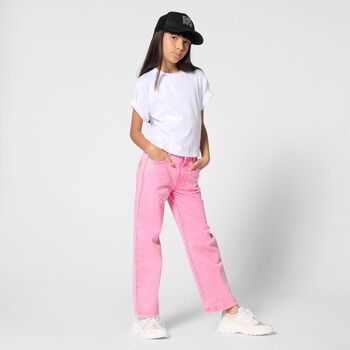 Girls Mini Me White Logo Trainers