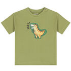 Younger Boys Green Dinosaur Holographic T-Shirt, 1, hi-res