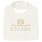 Baby Girls Ivory Logo Bib, 1, hi-res