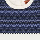 Younger Boys Ivory & Navy Blue Zig Zag T-Shirt, 1, hi-res