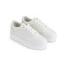 Girls White Chunky Faux Leather Platform Trainers, 1, hi-res