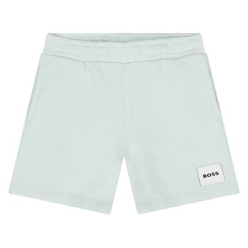 Younger Boys Green Logo Shorts