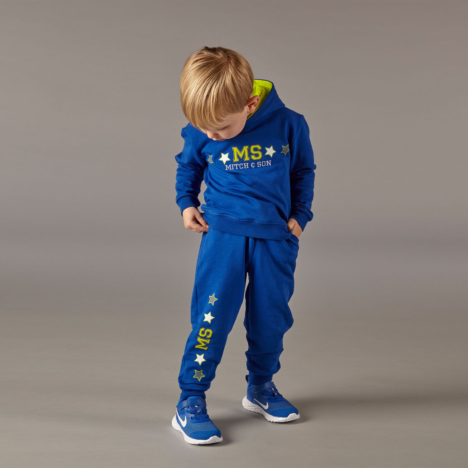 Boys Blue Logo Tracksuit, 1, hi-res