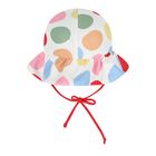 Baby Girls White & Red Swimsuit Set with Hat, 1, hi-res