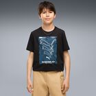 Boys Black Logo T-Shirt, 1, hi-res