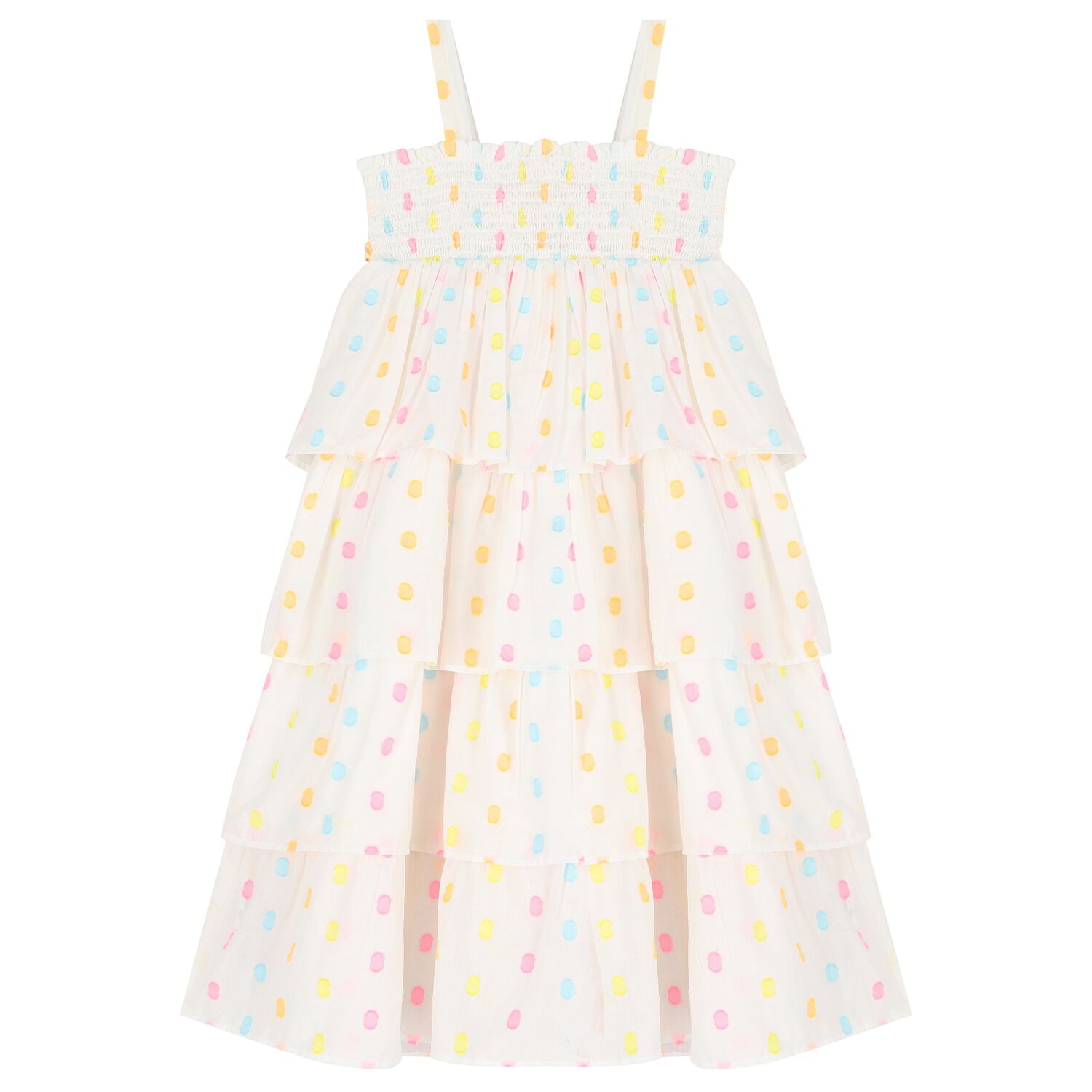 Girls Ivory layered  Dress, 1, hi-res