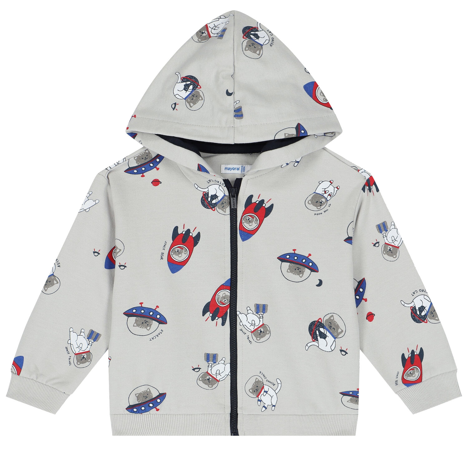 Younger Boys White, Grey & Navy Blue 3 Piece Tracksuit, 1, hi-res