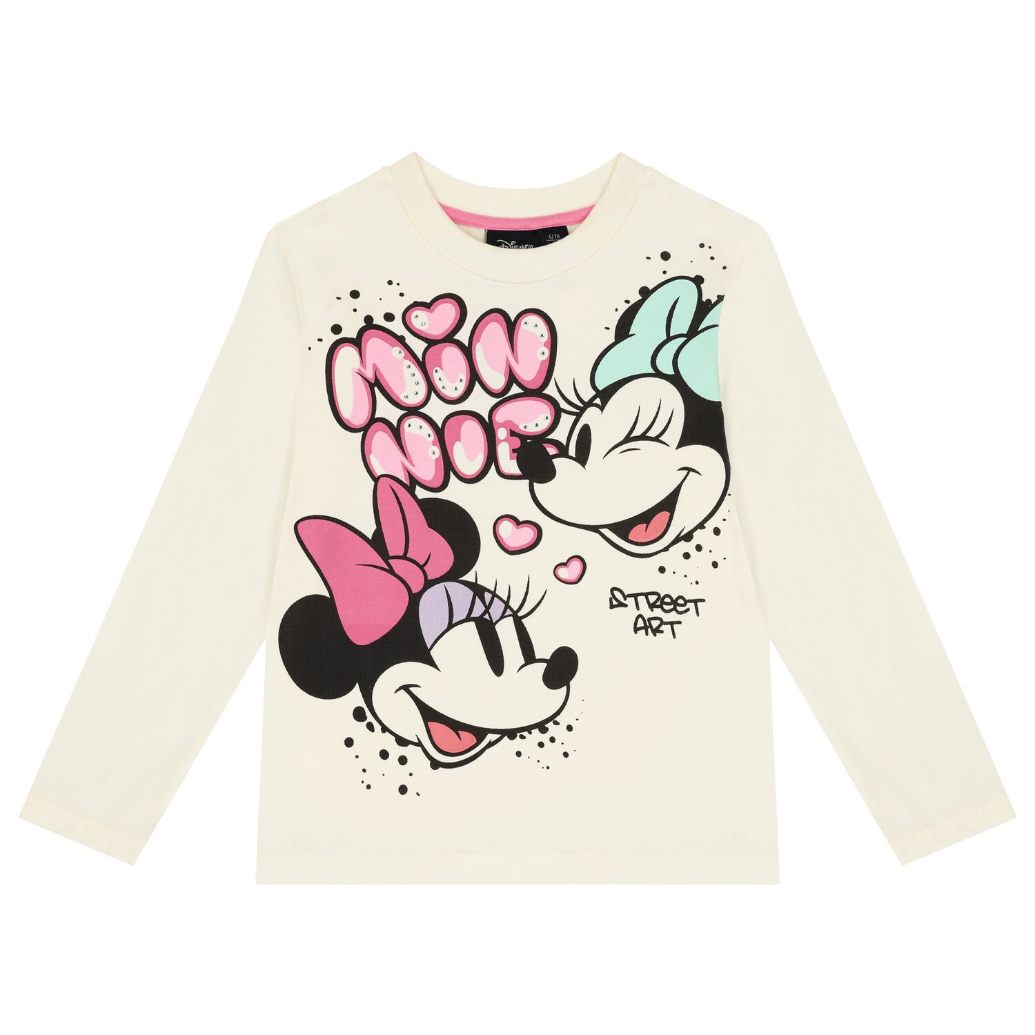 Girls Ivory Logo Disney Long Sleeve Top, 1, hi-res image number null