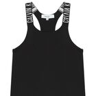 Girls Black Logo Beach Dress, 1, hi-res