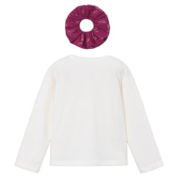 Girls Ivory Portrait Long Sleeve Top Set