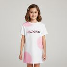 Girls White & Pink Logo Dress, 2, hi-res