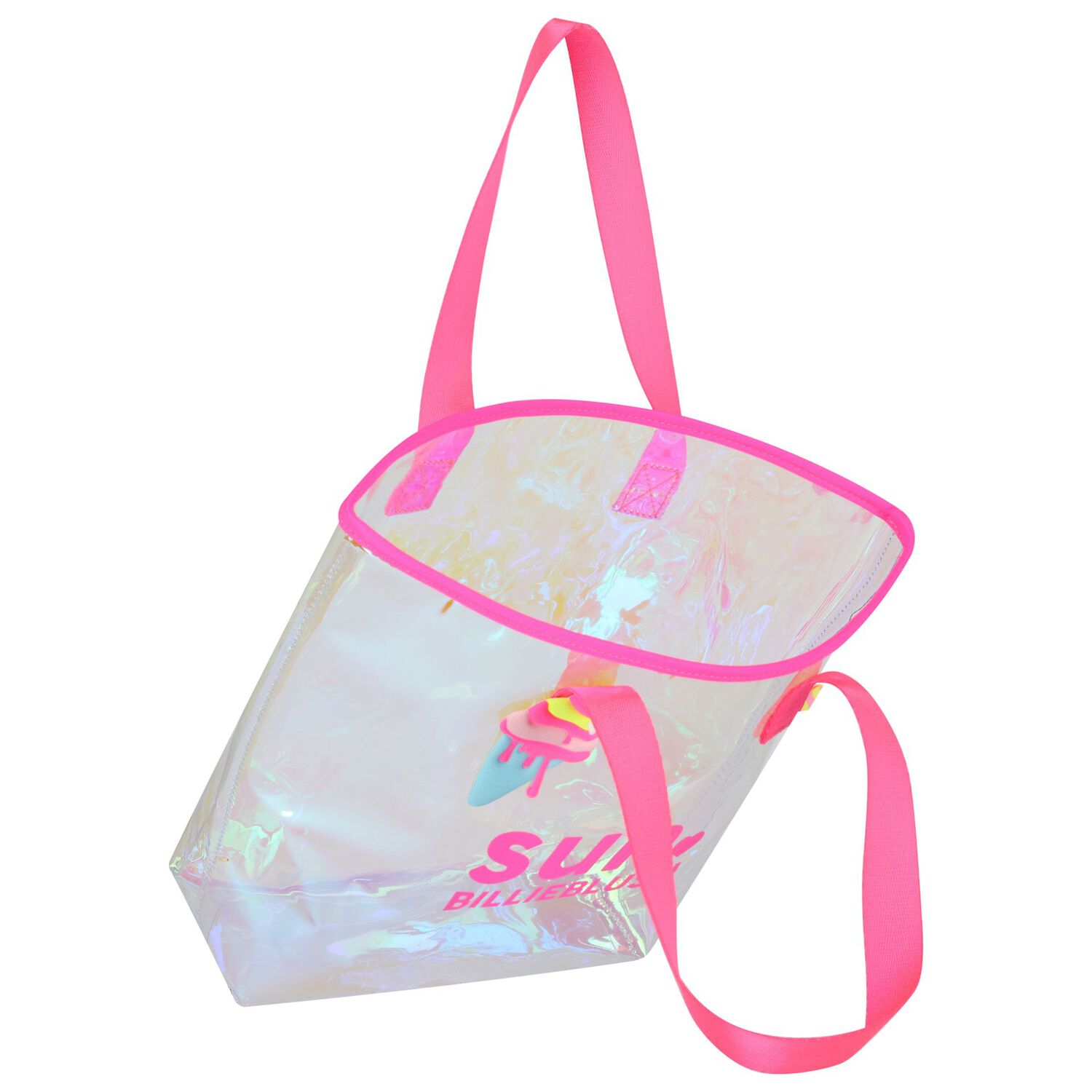 Girls Pink Iridescent Ice Cream Tote Bag, 1, hi-res