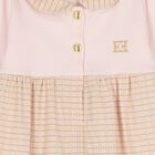 Baby Girls Pink & Gold Logo Babygrow, 2, hi-res