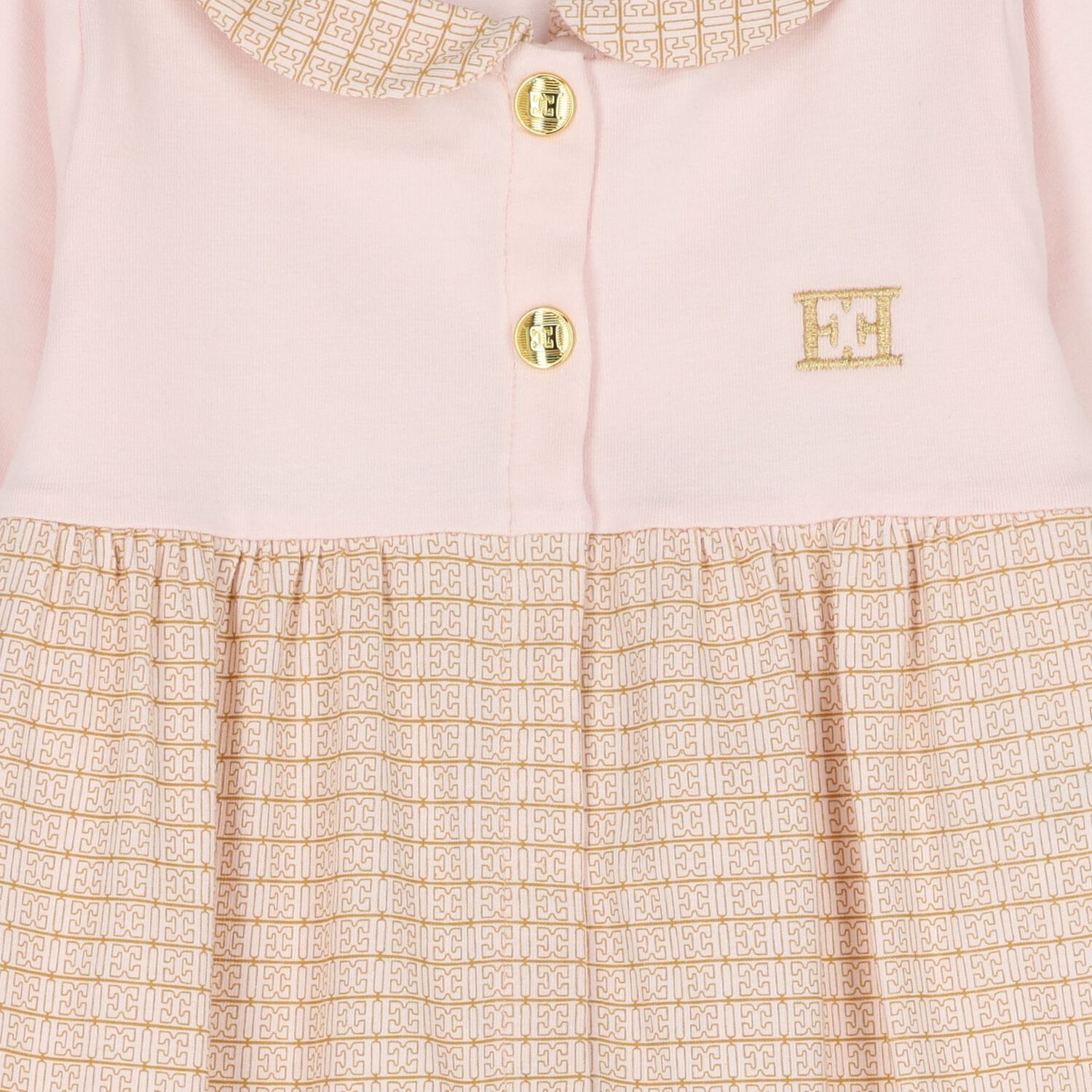 Baby Girls Pink & Gold Logo Babygrow, 2, hi-res