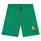 Younger Boys Green Tiger Logo Shorts Set, 1, hi-res
