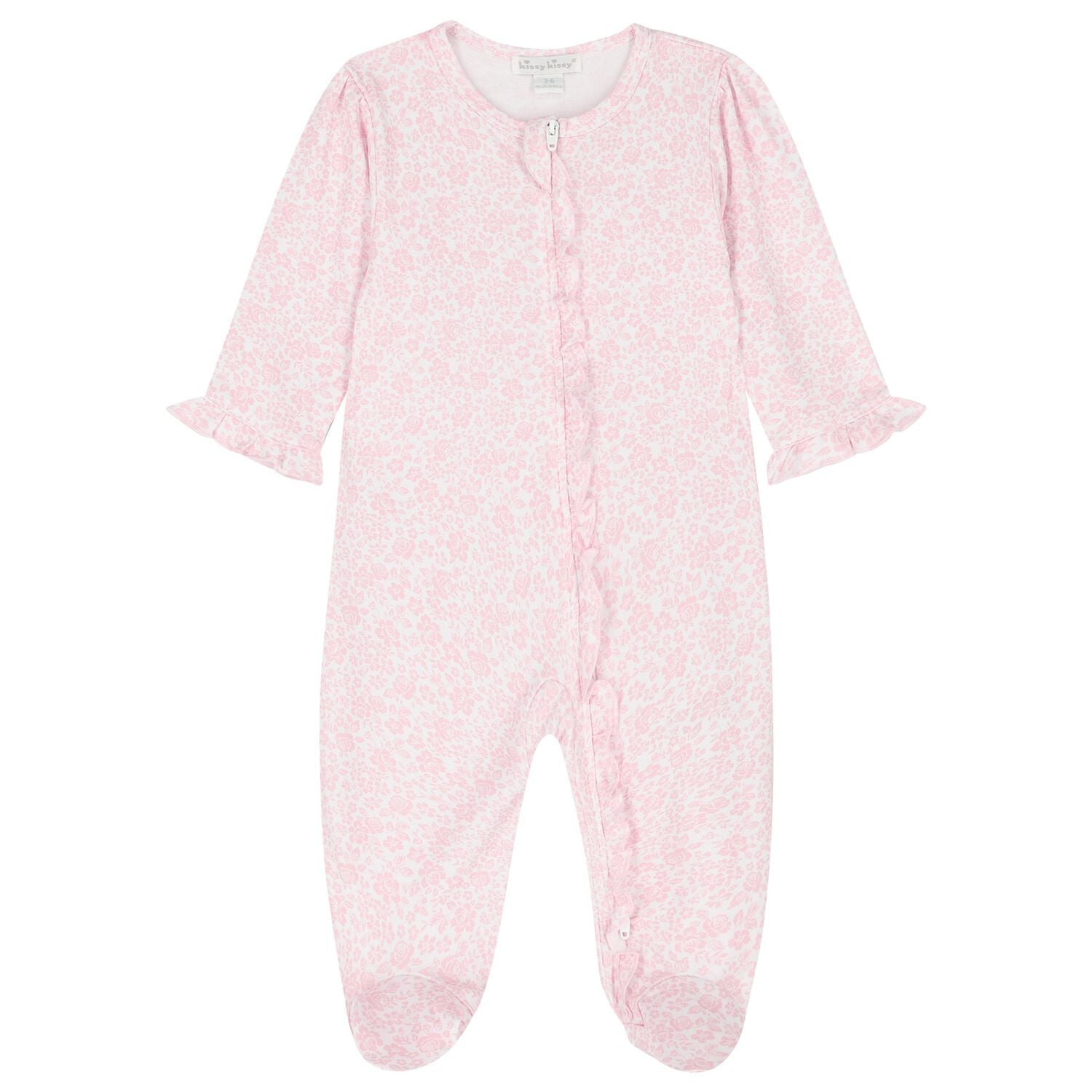 Baby Girls Pink Floral Babygrow, 1, hi-res