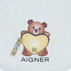 Baby Boys Blue Teddy Bear Logo Bib, 2, hi-res