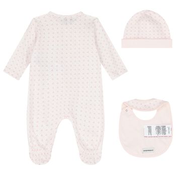Baby Girls Pink Logo Babygrow Set