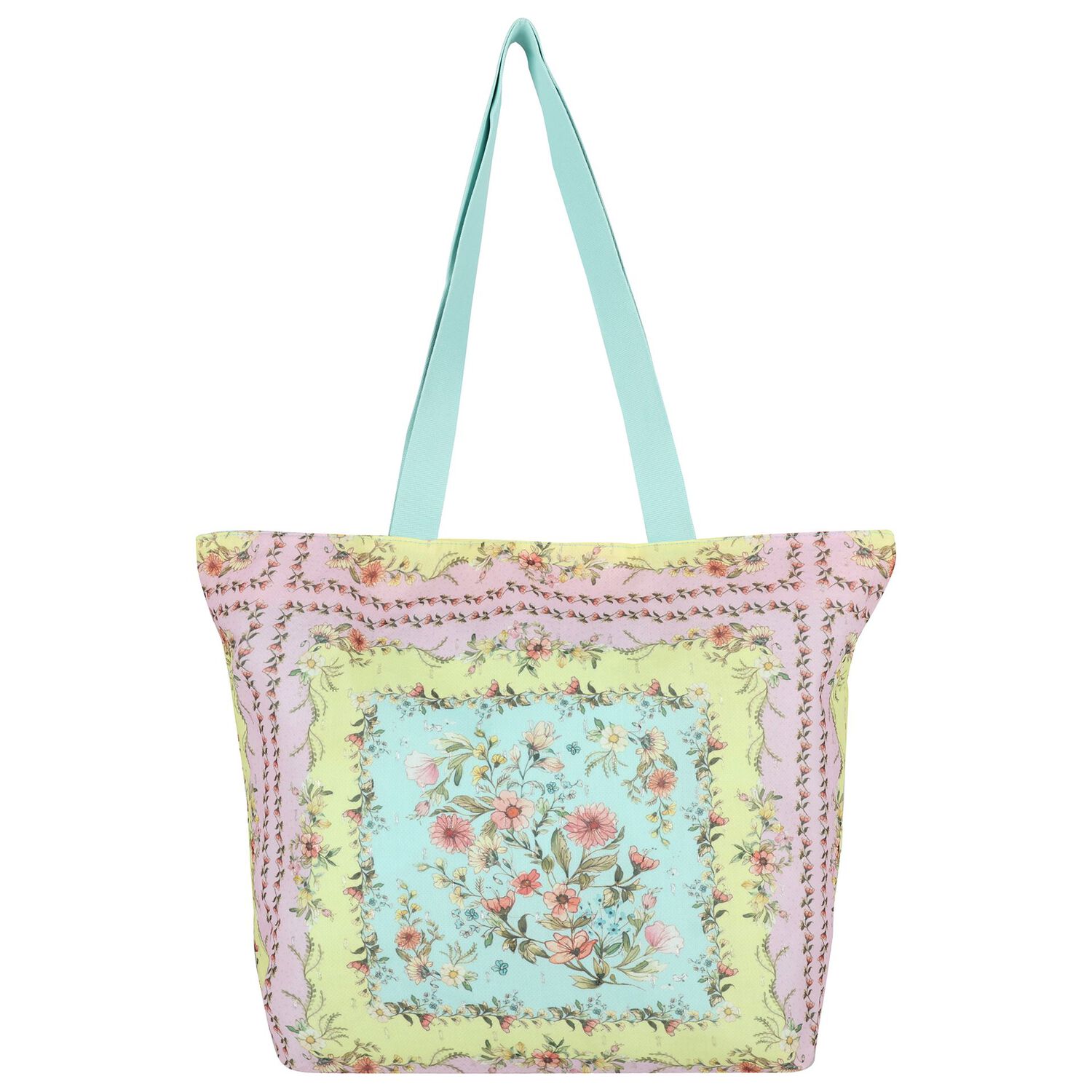 Girls Multi-Coloured Floral Tote Bag, 1, hi-res