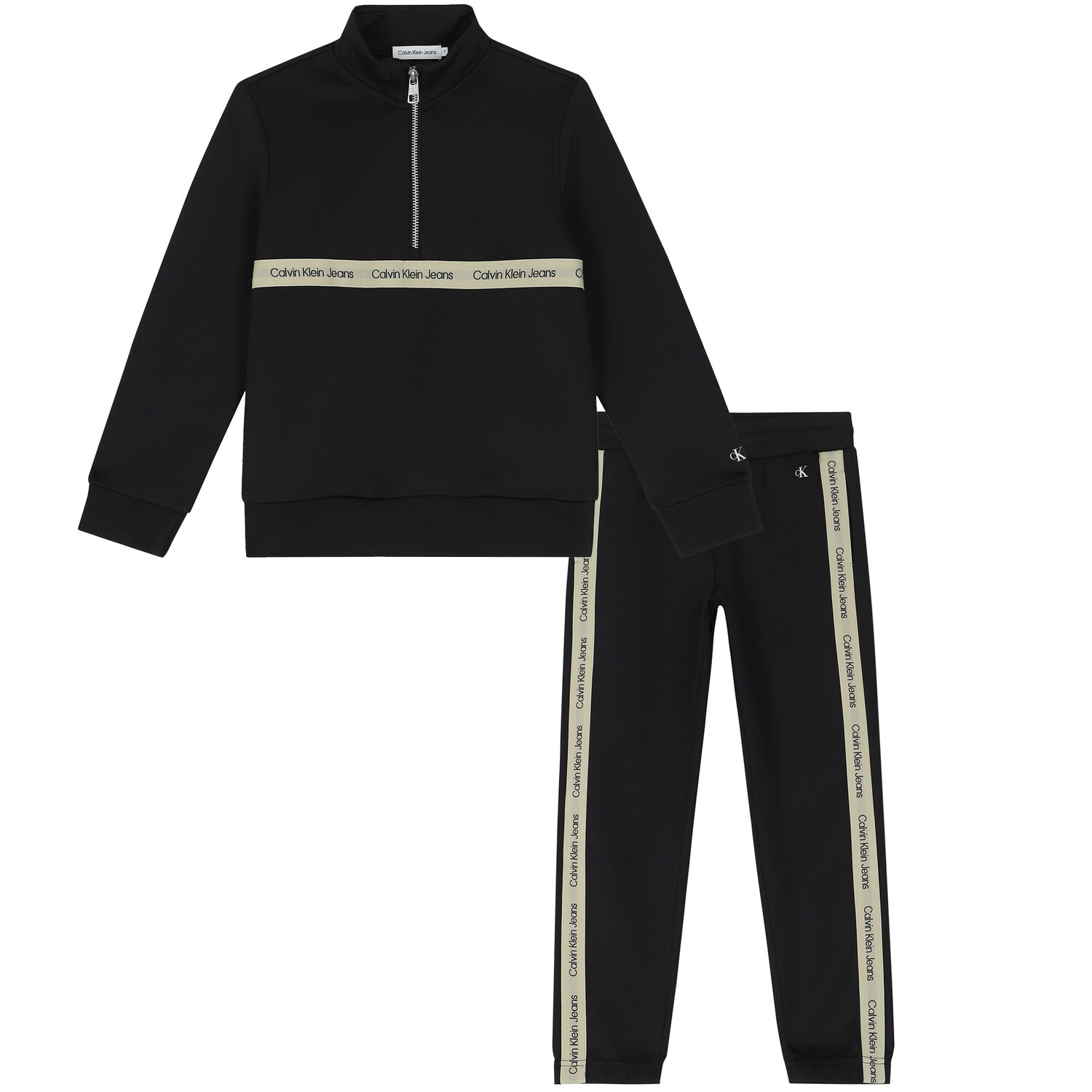 Boys Black Logo Tracksuit, 1, hi-res
