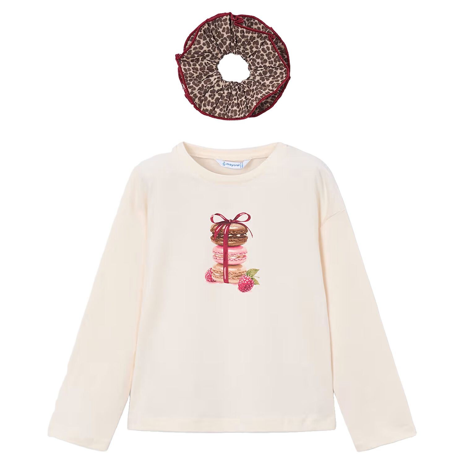 Girls Ivory Macarons Long Sleeve Top Set, 1, hi-res