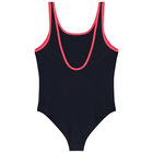 Girls Black & Pink Logo Swimsuit, 1, hi-res
