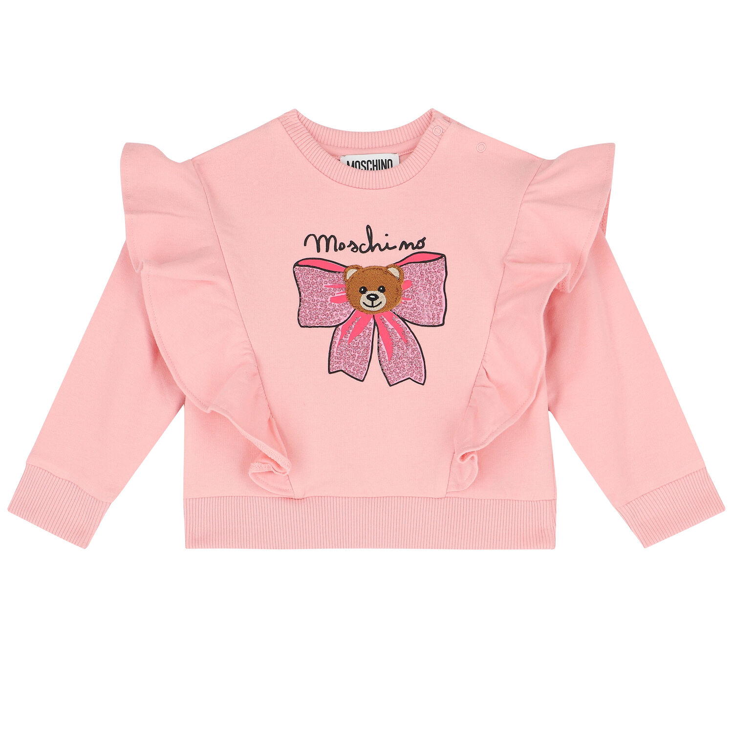 Younger Girls Pink Logo Ruffle Tracksuit, 1, hi-res