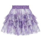 Girls White & Purple Skirt Set, 1, hi-res
