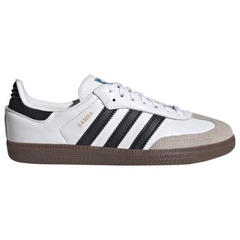 White & Black Logo Samba Trainers