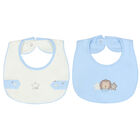 Baby Boys Blue & Ivory Bib ( 2-Pack ), 1, hi-res
