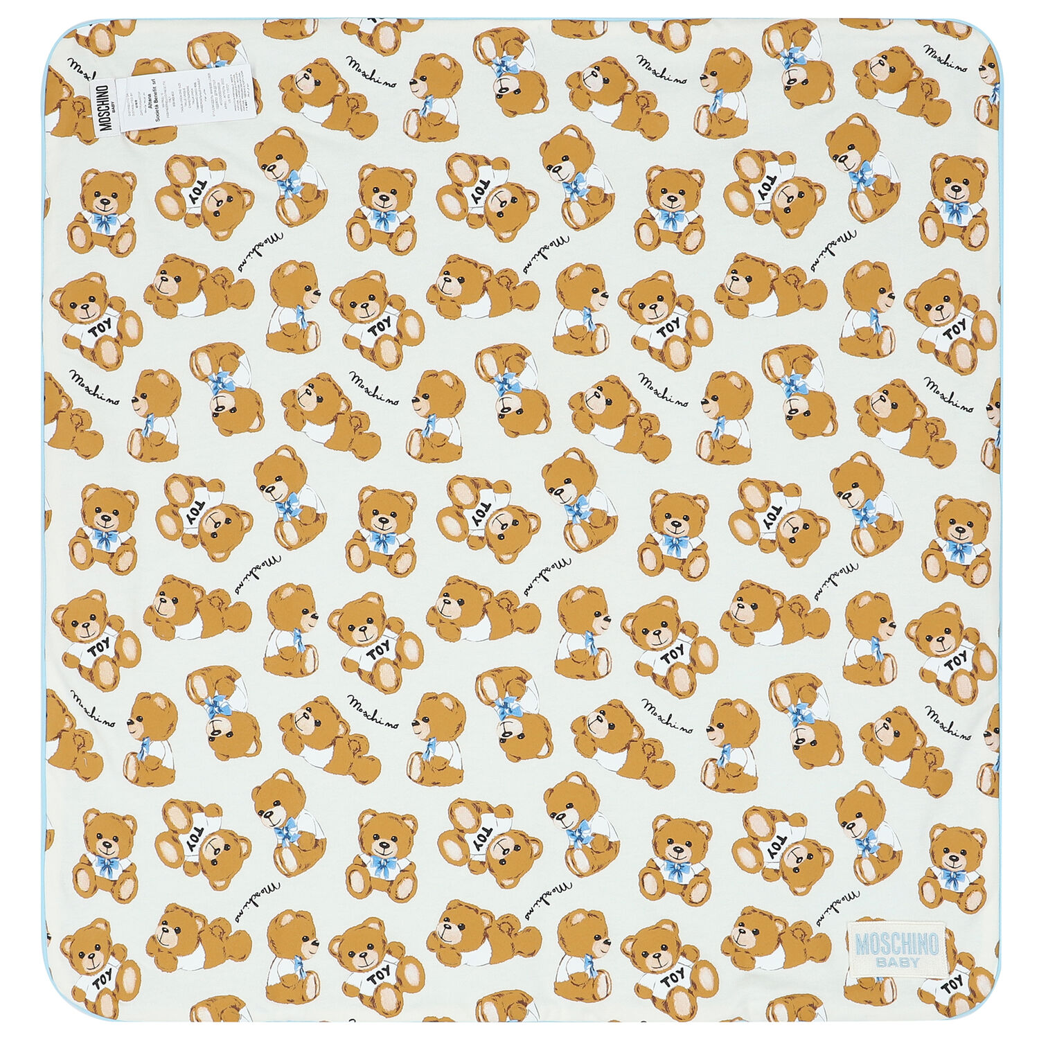 Blue Teddy Logo Baby Blanket, 3, hi-res