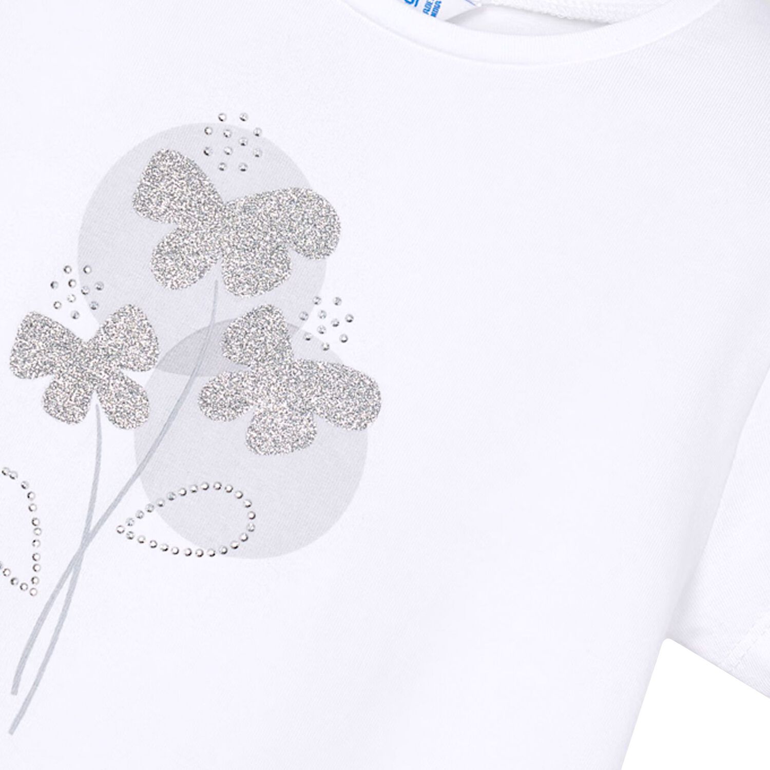 Girls White Cotton T-shirt, 3, hi-res