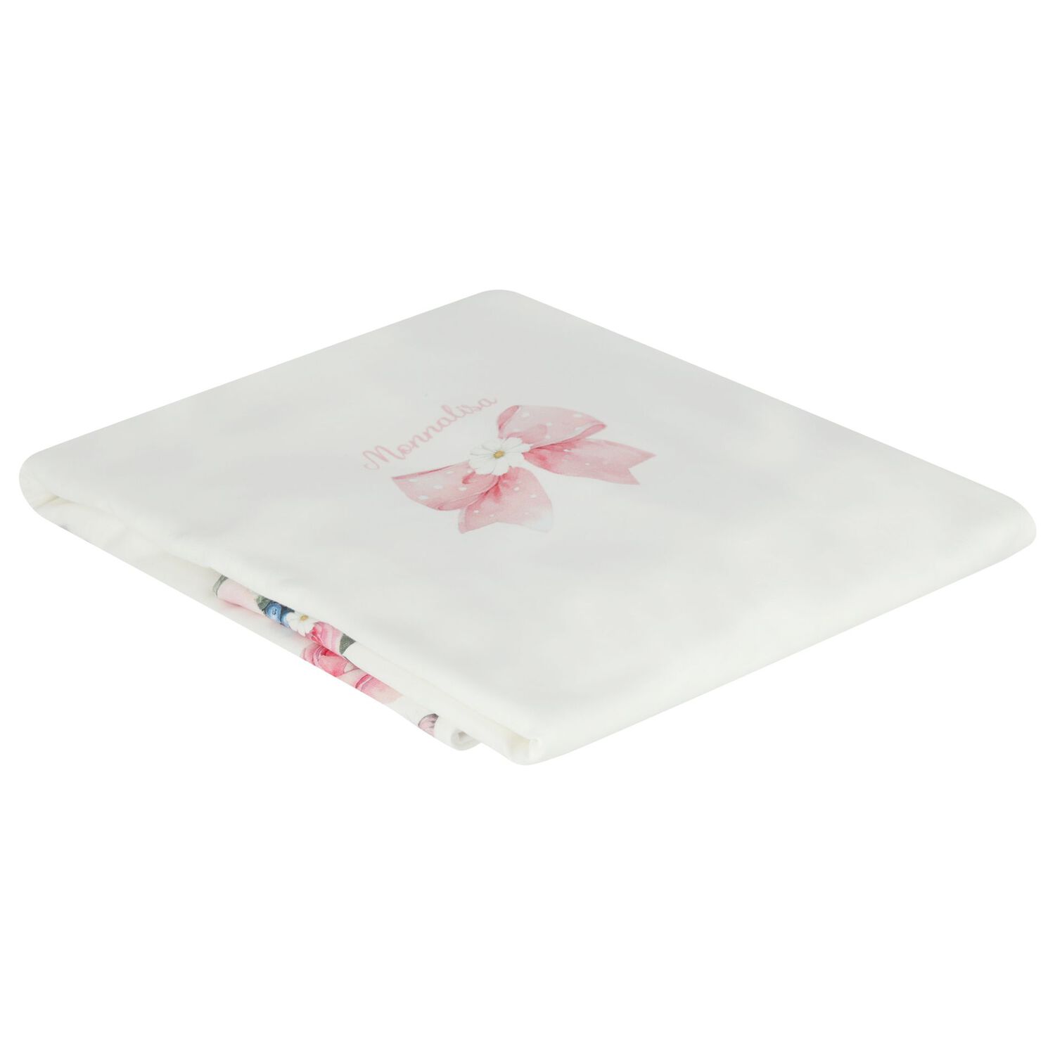 Baby Girls White & Pink Floral Blanket, 1, hi-res