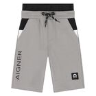 Younger Boys Grey Logo Shorts, 2, hi-res