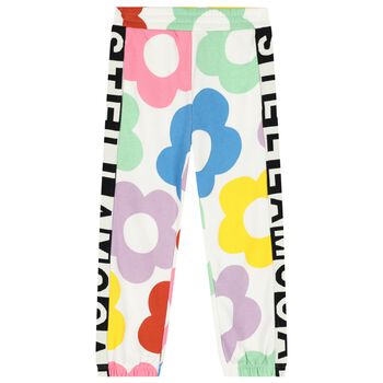 Girls Ivory Floral Joggers