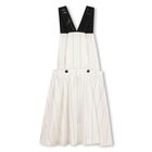 Girls Ivory Pinstripe 2 in 1 Pinafore Dress, 1, hi-res