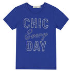 Girls Blue & White Short Set, 1, hi-res