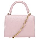 Girls Metallic Pink Textured Faux Leather Handbag, 1, hi-res