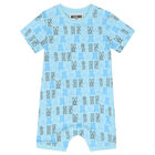 Baby Boys Blue Logo Romper, 2, hi-res